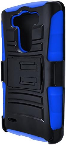 LG G3 VIGOR Case Cover (not for G3) 3-items Bundle-HERCULES Dual- Layer Hard/Gel Hybrid Kickstand Armor Case w/ Holster (Black/Blue)+ICE-CLEAR(TM) Screen Protector Shield(Ultra Clear)+Touch Screen Stylus