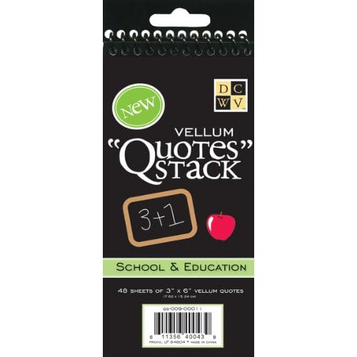 Diecuts With A View Vellum 3 Inch by 6 Inch Quote Stacks 48/Pad, School