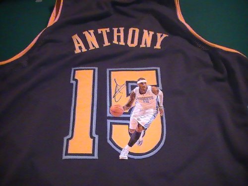 CARMELO ANTHONY SIGNED AUTOGRAPHED JERSEY DENVER NUGGETS COA + PROOF PHOTO