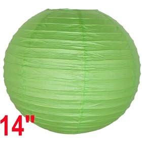 Light Green Chinese Japanese Paper Lantern Lamp 14 Diameter - Just Artifacts Brand by Just Artifacts