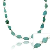 Sterling Silver .925 Genuine Blue Turquoise stone bead Necklace