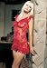  : V Neck Lace Chemise Sexy Lingerie Intimate Apparel with Lace Ruffle Hem