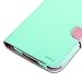 GMYLE(R) Wallet Case Classic for Barnes & Noble Nook HD 7 - Mint Green & Pink Cross Pattern PU Leather Slim Stand Case Cover (with Card Slots and Money Pocket)