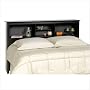 Prepac Sonoma Black Queen Storage Headboard
