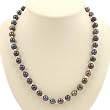 EXP Handmade Freshwater Rainbow Pearl Necklace With Faceted Silver Beads