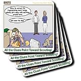 Rich Diesslins Funny KNOTS Scouting Cartoons - All the Clues Point Toward Scouting - Fingerprinting - Coasters