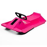 ハンドル操作 雪遊び ソリ スノーボート ジェットスレーDX　(P) ピンク