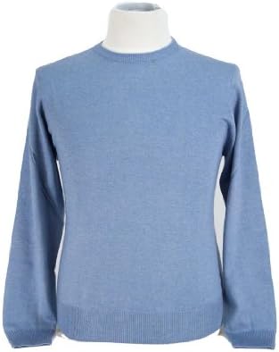 Maglierie Di Perugia MDP IU 201 Blue Crewneck Cashmere/Silk Men's Knit Sweater