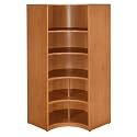 Bush Furniture Universal Wall System Corner Bookcase, Natural Cherry