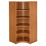 Bush Furniture Universal Wall System Corner Bookcase, Natural Cherry
