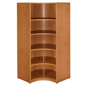 Bush Furniture Universal Wall System Corner Bookcase, Natural Cherry by Bush Furniture