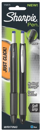 Sharpie Retractable Fine Point Pen, 2 Blue Pens (1753175)