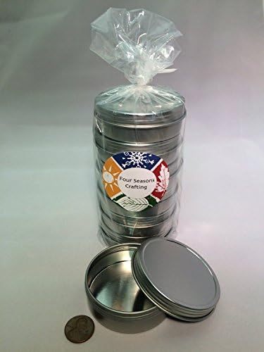 Four Seasons Crafting Screw Top Round Tin Can Steel Containers (6, 2 Oz)
