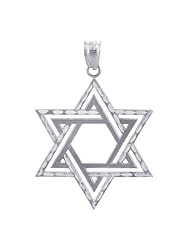 Satin Silver Star of David Pendant