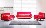 New 3pc Contemporary Modern Leather Sofa Set #AM-068-A-RED/YELLOW New 3pc Contemporary Modern Leather Sofa Set #AM-068-A-RED/YELLOW