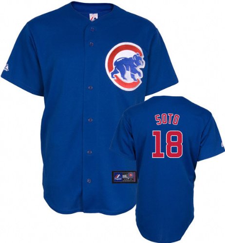 MLB Men's Chicago Cubs Geovany Soto Royal Alternate Short Sleeve 6 Button Synthetic Replica Baseball Jersey Spring 2012  (Royal, Large)