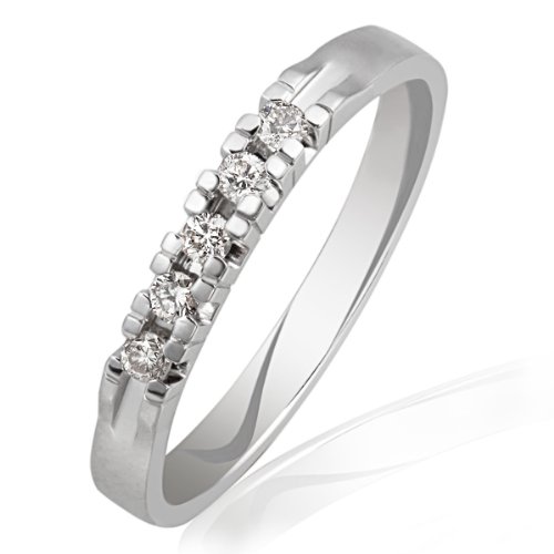 Goldmaid Damen-Ring 585 Wei&szlig;gold 5 Brillanten 0,15ct Memoire Gr. 56 (17.8) Me R4717WG56 Preisvergleich