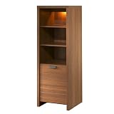 Walnut Audio Tower with Concealed Storage Skyline Collection by South Shore Furniture - 4391-651