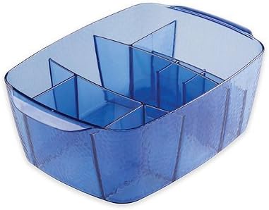 InterDesign Rain Divided Cosmetic Bin in Regatta Blue