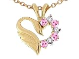 0.22 cttw Genuine Heart Shaped Swan Pink Tourmaline Pendant in 14k White Gold - B000279DF4