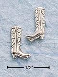Cowboy Boot Post Earrings - .925 Sterling - Giddyup!