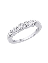 5-Stone Diamond Band in 14K White Gold (1/4 cttw)