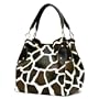 Brown Giraffe Designer Inspired Animal Print Handbag Purse Bag Tote