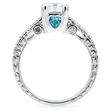 Shayla's Asscher Cut CZ Engagement Ring - Aqua Heart CZs