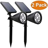 [2 Pack] InaRock&reg; 2-in-1 Solar Powered LED Outdoor Garden Spotlight Landscape Light Track Lighting Site Lighting - Waterproof - Outdoor Wall Light In-Ground Lights Bulb