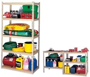 Tennsco Rivet Shelving, Heavy Duty Basic Unit, 3 Shelves, 2 Openings - Without Decking*, Hzl7-7236-3, Wt. (Lbs.): 96, Cap. (Lbs.): 1750, Size W X D X H: 72 X 36 X 84", Option A: Sand, Zl7-7236-3