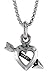 Sterling Silver Teeny Oxidized  Heart and Arrow  Pendant