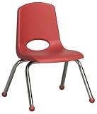 Stackable School Chair - Chrome Legs & Ball Glides - 12" Seat Height