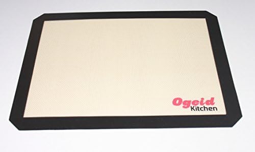 OGEID KITCHEN (Set of 2 Mats) Non-Stick, Non-Toxic, Professional-Grade Silicone Baking Mats, Model BM-01 (11.8" x 15.7", 300 mm x 400 mm), Black Border