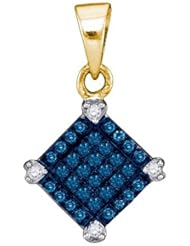 0.15CTW BLUE DIAMOND MICRO-PAVE PENDANT