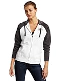 NFL Women's Baltimore Ravens Sport Princess Long Sleeve Raglan Full-Zip Fleece Hoodie (White/Charcoal Heather, Large)