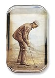Vintage Golfer - Rectangle Glass Paperweight (2-1/2 x 4 x 1)