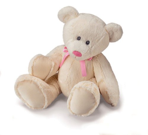 12 Cream Bear with Pink Ribbon