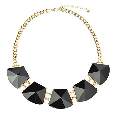 Btime Golden Plated Black Five Rhomb Beautiful Girls Necklace