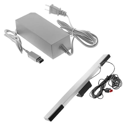 GTMax Infrared Wired Sensor Bar + AC Power Adapter for Nintendo Wii