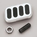 Lokar BAG6005: Pedal Pad, Aluminum, Silver/Black, Automatic Transmission, Each