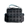 Charcoal Dot Messenger Diaper Bag in Blue