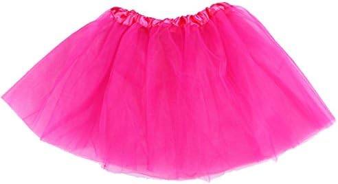 Vila Global Girls Tutu Skirts 3 Layers Tulle Dance Party Skirt Dress Many Colors (Hot Pink)