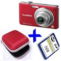 Panasonic FS62 Red Digital Camera +2GB+Hard Case Bundle (Lumix DMC-FS62, 10.1MP, 4xOptical Zoom, 2.5" LCD)