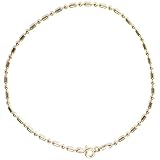 18kt Gold Over Sterling Silver 2mm Alternating Shotbead Anklet 9in