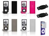 Smooth Silicone Skin Case Cover with Screen Protector for the New Apple iPod Nano Nano-Chromatic 4th Generation 8gb 16gb + Bonus Young Micro Shoe Silicone Pouch for Nike+ Sensor (Nano-Chromatic NOT Included)