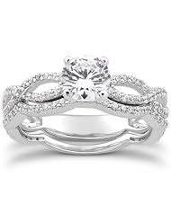 1.00 Ct Round Diamond Vintage Curve Engagement Pave Engagement Wedding Ring... by 