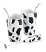 Aerolatte Mooo Gift Set, including Milk Frother, Two Mugs, Two Stainless Steel Straws and Travel Case, Cow Print