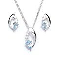 Chic Damen Schmuckset mit Kette und Ohrringen Silber 0871-1
