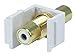 Monoprice 106550 Keystone Jack Modular RCA with White Center, White