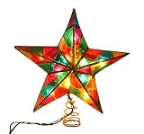 9 Illuminated Multi-Color Mosaic Star Christmas Tree Topper